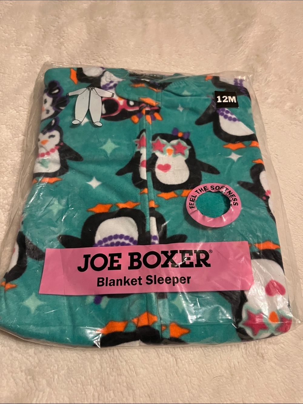 Joe Boxer Teal Penguin Fleece One-Piece